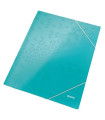 Desky s chlopněmi a gumičkou Leitz WOW - A4, ledově modré, 1 ks