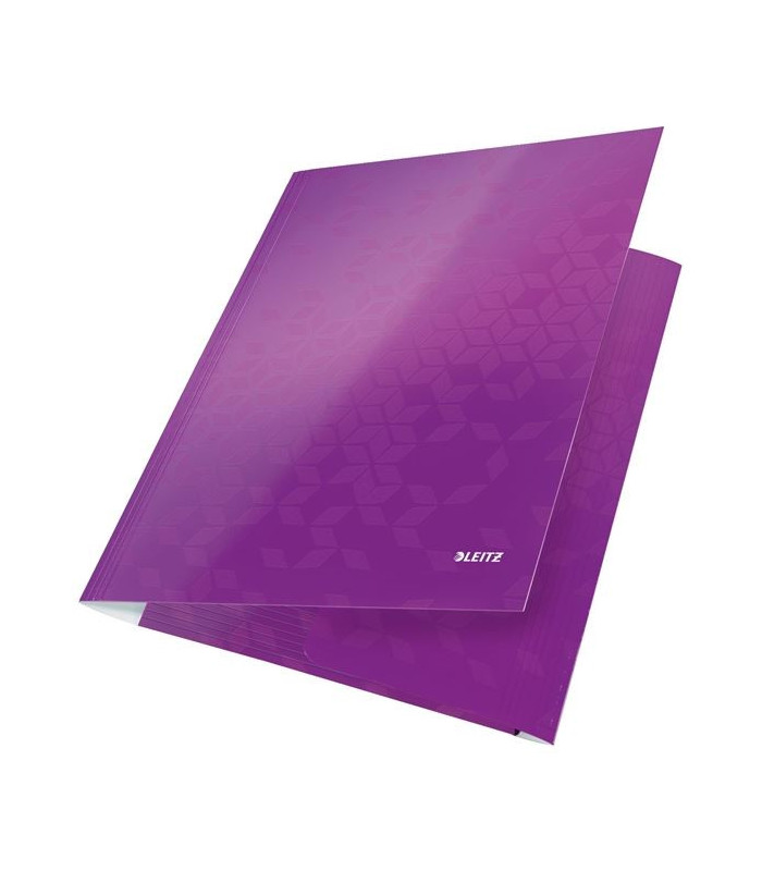Desky s chlopněmi a gumičkou Leitz WOW - A4, purpurové, 1 ks