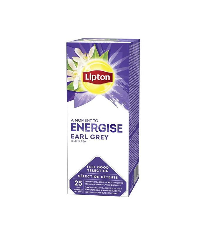 Černý čaj Lipton Energise - Earl grey, 25 x 2 g