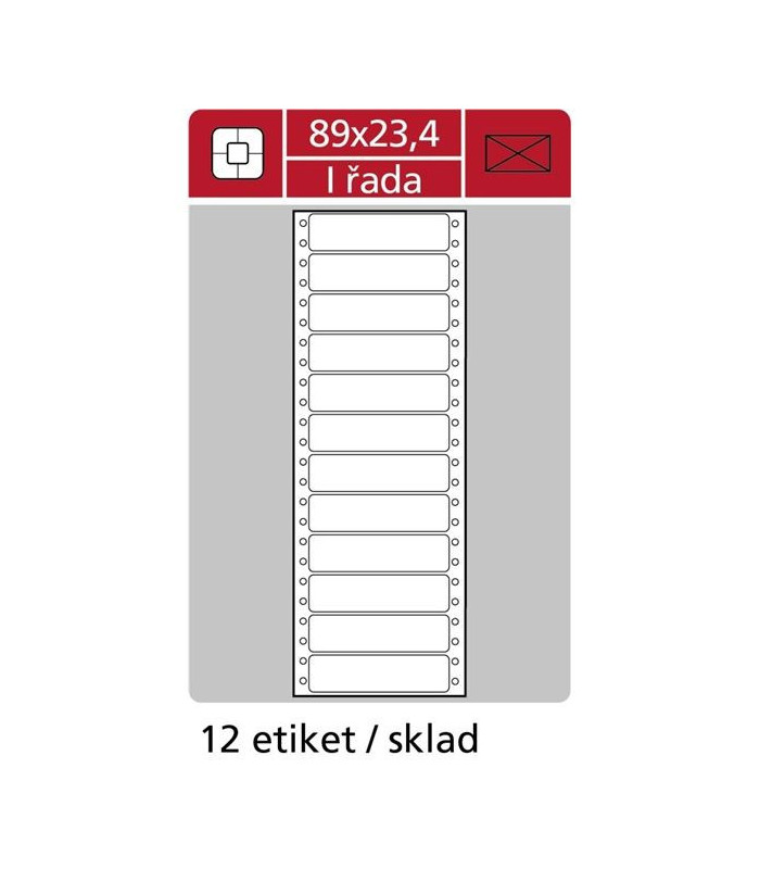Tabelační jednořadé etikety, 89 x 23,4 mm, 6000 ks