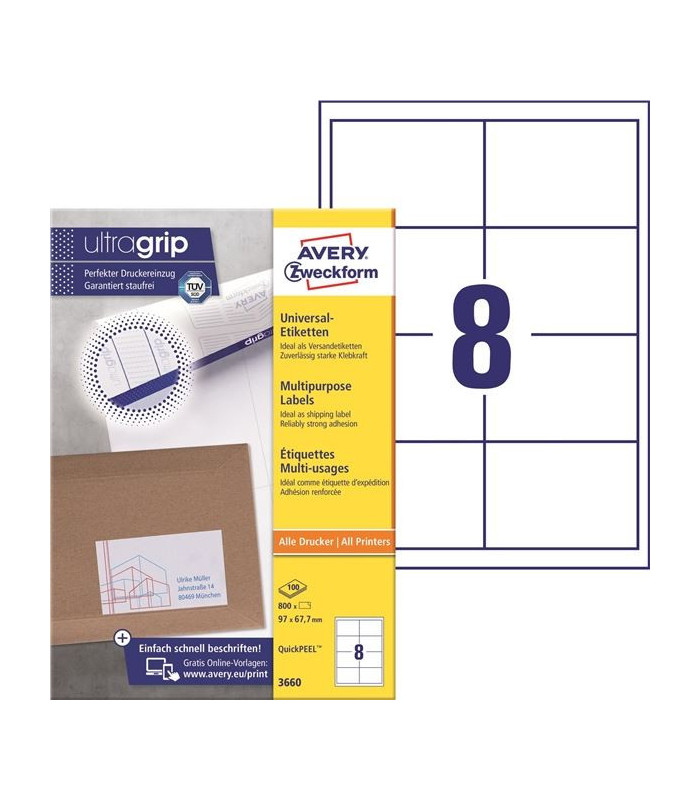 Univerzální etikety, 97,0 x 67,7 mm, 800 ks