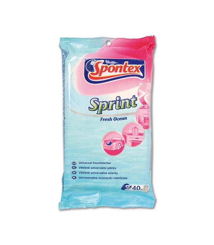 Univerzální vlhčené utěrky Spontex, 40 ks