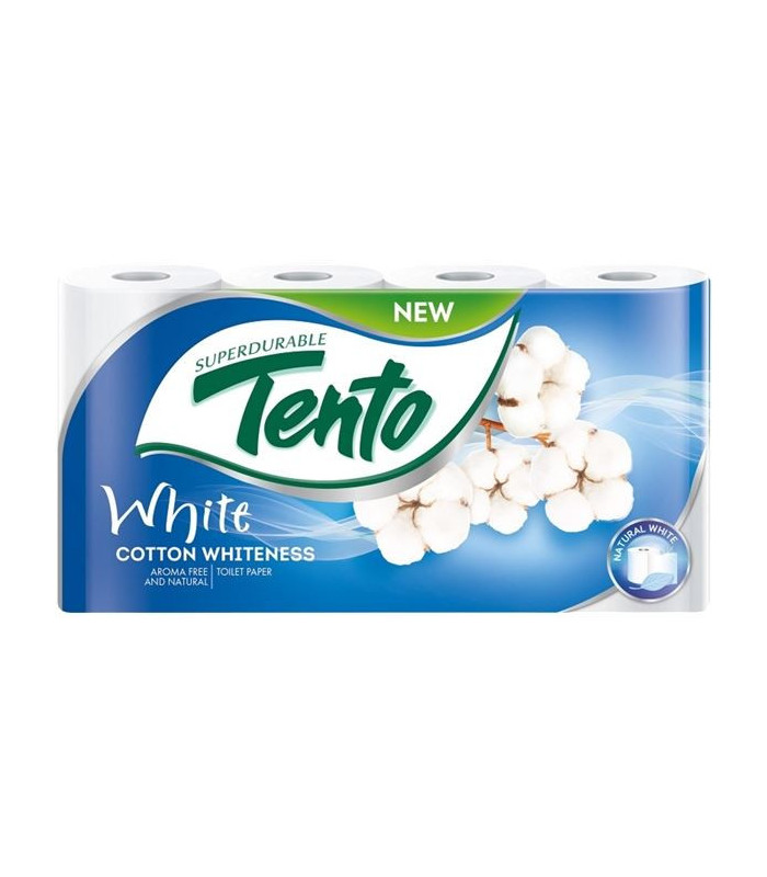 Toaletní papír Tento, 2vrstvý, bílý, 8 rolí