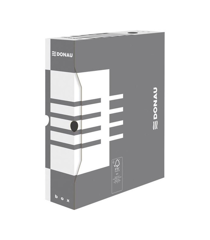Archivační box Donau - A4, kartonový, 8 cm, šedý
