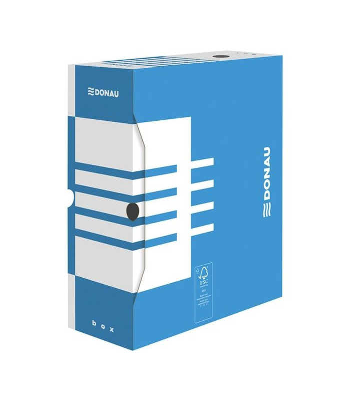 Archivační box Donau - A4, kartonový, 12 cm, modrý