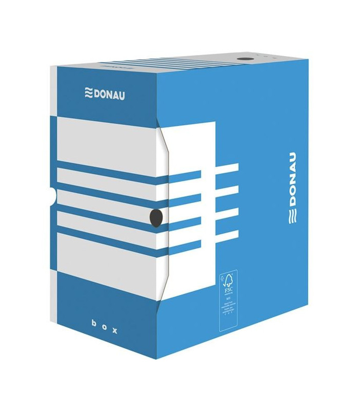 Archivační box Donau - A4, kartonový, 20 cm, modrý