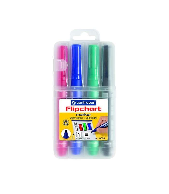 Popisovač na flipcharty Centropen 8550, 4 barvy
