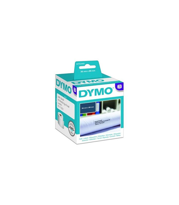 Papírové štítky Dymo LW, 89x36 mm, bílé, 2x 260 ks