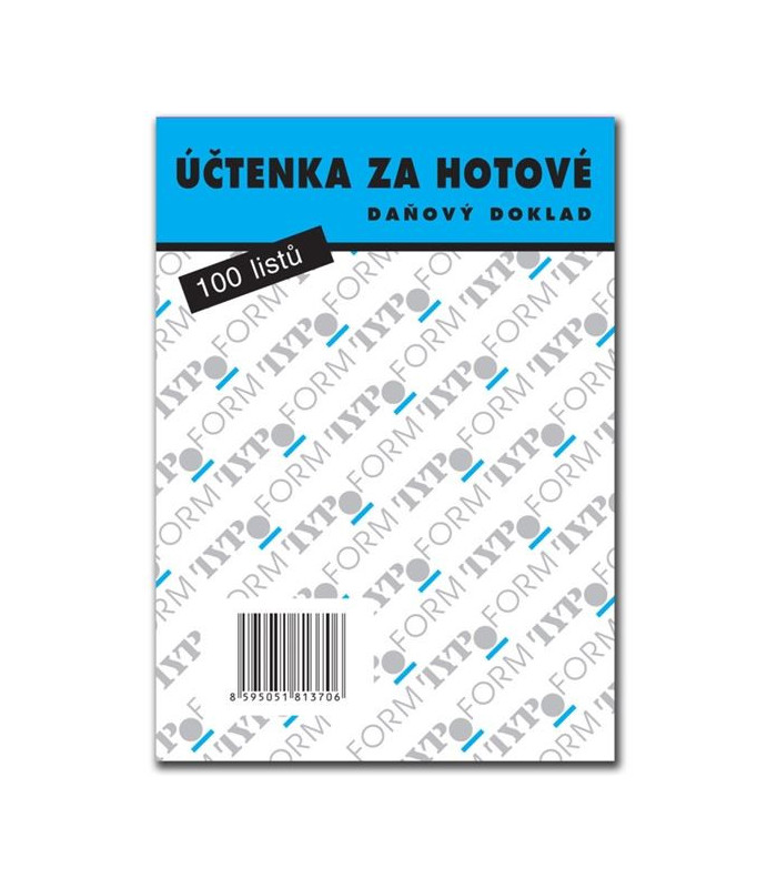 Účtenka za hotové