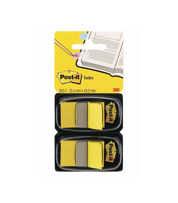 Záložky Post-it v zásobníku, žluté, 2x 50 záložek