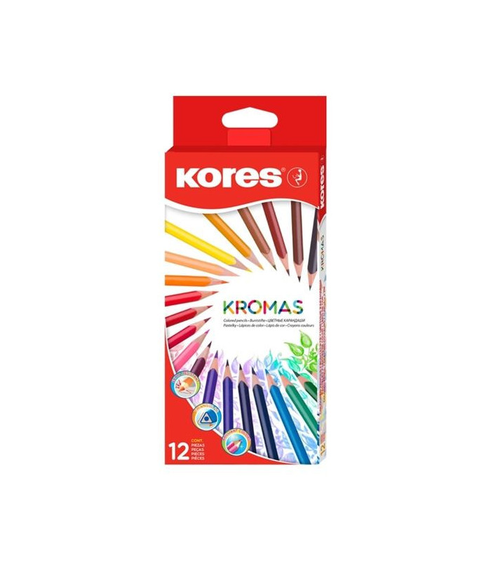 Trojhranné pastelky KROMAS, 3 mm / 12 barev