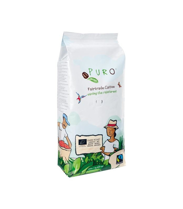 Zrnková káva Fairtrade Puro Bio Dark roast, 1 kg