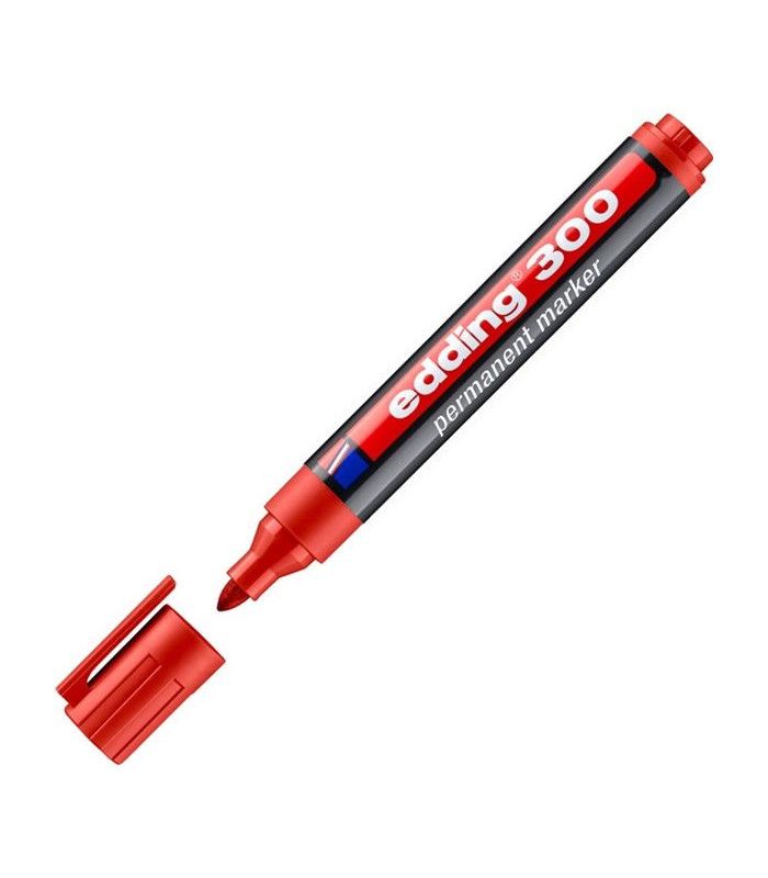 Permanentní popisovač edding 300, kulatý, červený
