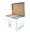 Archivační krabice s víkem Donau A4 nebo A3 - kartonové, modré, 37 x 55,8 x 31,5 cm, 5 ks