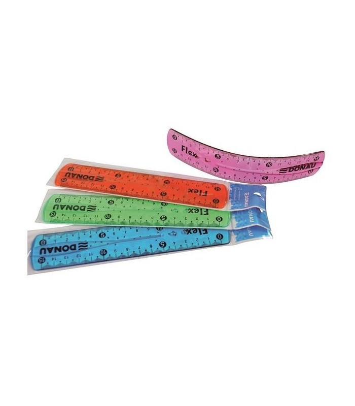 Plastové pravítko Donau flexi - 15 cm, mix barev