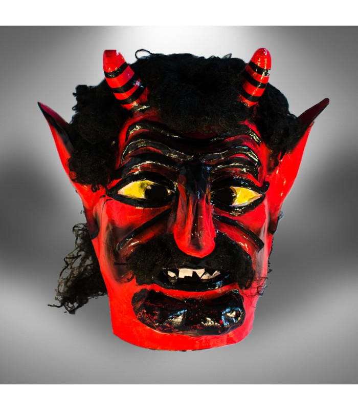 MASKA ČERT NASAZOVACÍ HLAVA ČERNO-ČERVENÁ