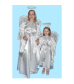Kostým anděl dětský stříbrný, šaty s mašlí