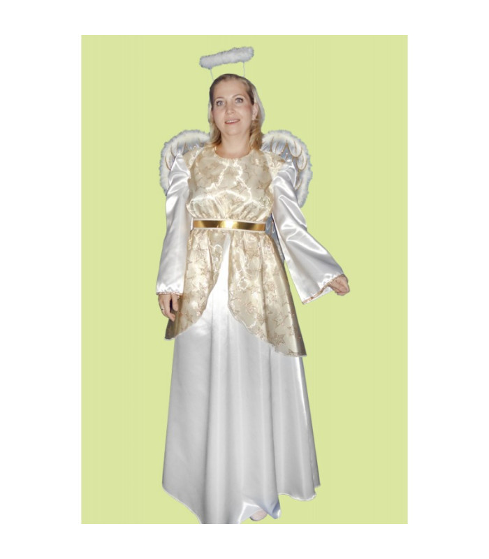 Sněhobílý dámský kostým zlatý anděl