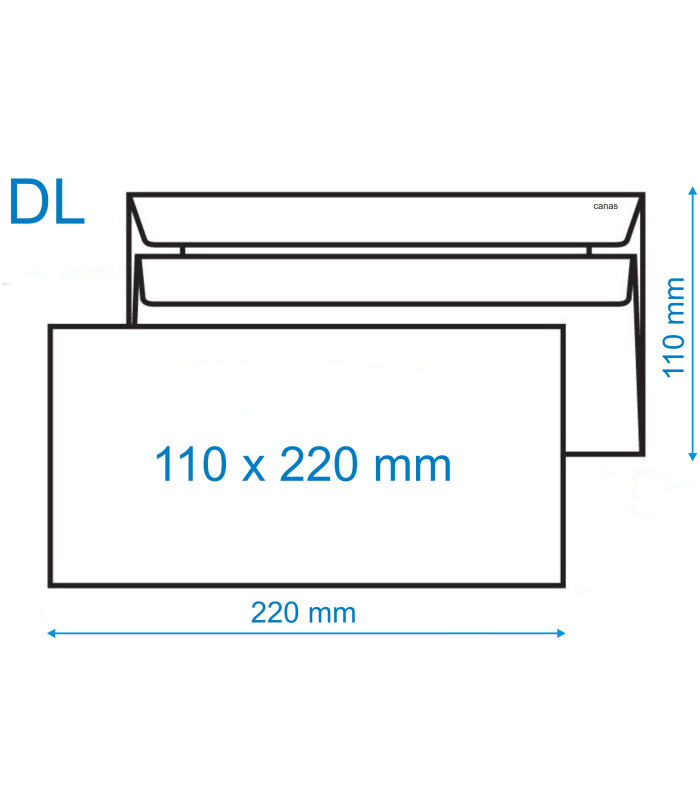 Obálky DL - samolepicí, recykl, 22,0 x 11,0 cm,  1000 ks