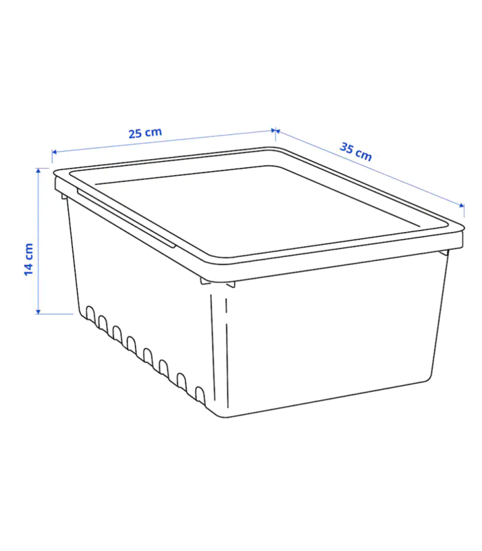 Úložný plastový box 35x25x14 cm s víkem, 9 litrů