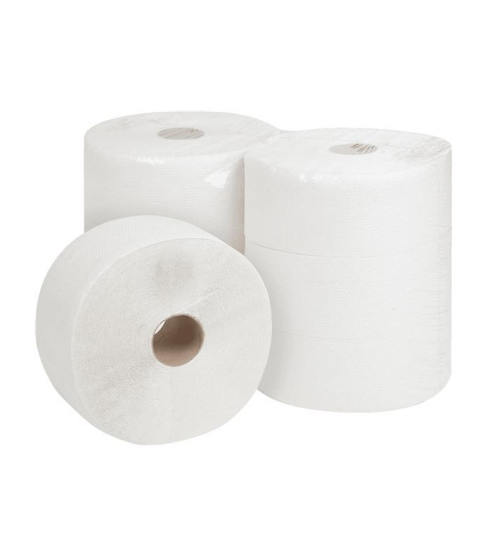 Toaletní papír jumbo - 2vrstvý, bílý recykl, 24 cm, 6 rolí
