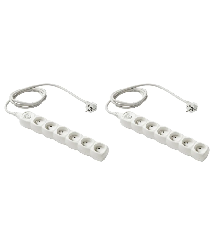 Prodlužovací kabel s vypínačem, 6 zás., bílá 1.5 m