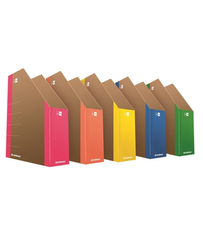 Stojan na časopisy Donau Life - 8 cm, neonový růžový, kartonový, 1 ks