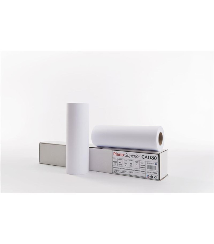 Plotterové role Plano Superior - 297 mm x 50 m x 50 mm, 80g/m2, 2 ks
