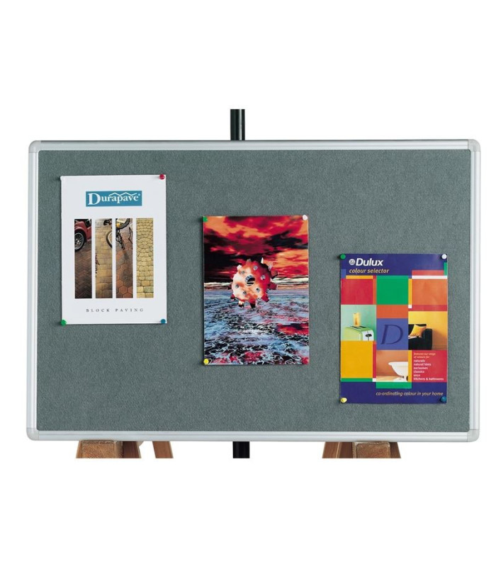 Filcová nástěnka Q-Connect - 90 x 60 cm, hliníkový rám, šedá