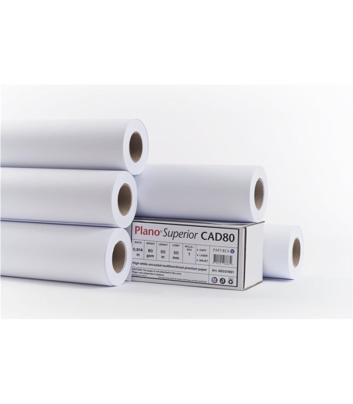 Plotterová role Plano Superior - 620 mm x 50 m x 50 mm, 80g/m2