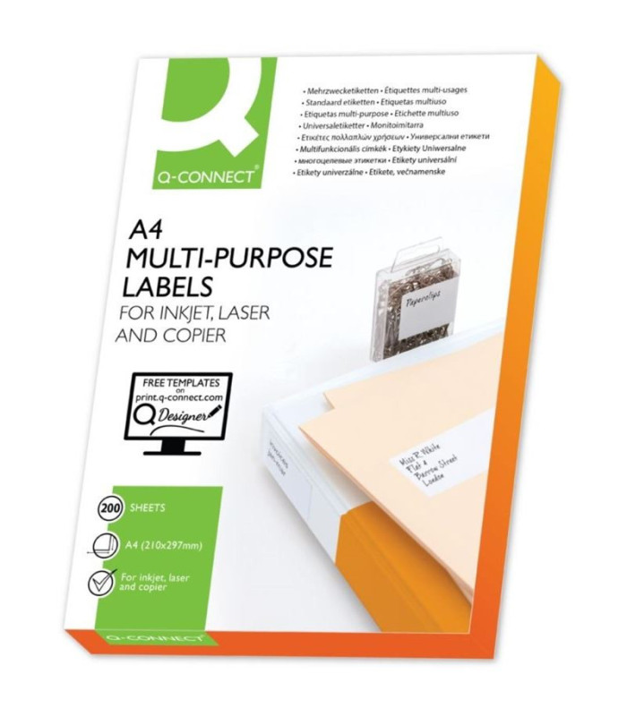 Univerzální etikety Q-Connect - bílé, 70 x 35 mm, 2 400 ks