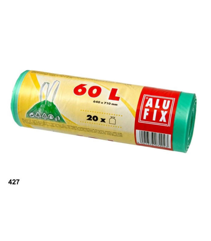 Pytle na odpadky Alufix - zatahovací 60l, 15 µm, 20 ks