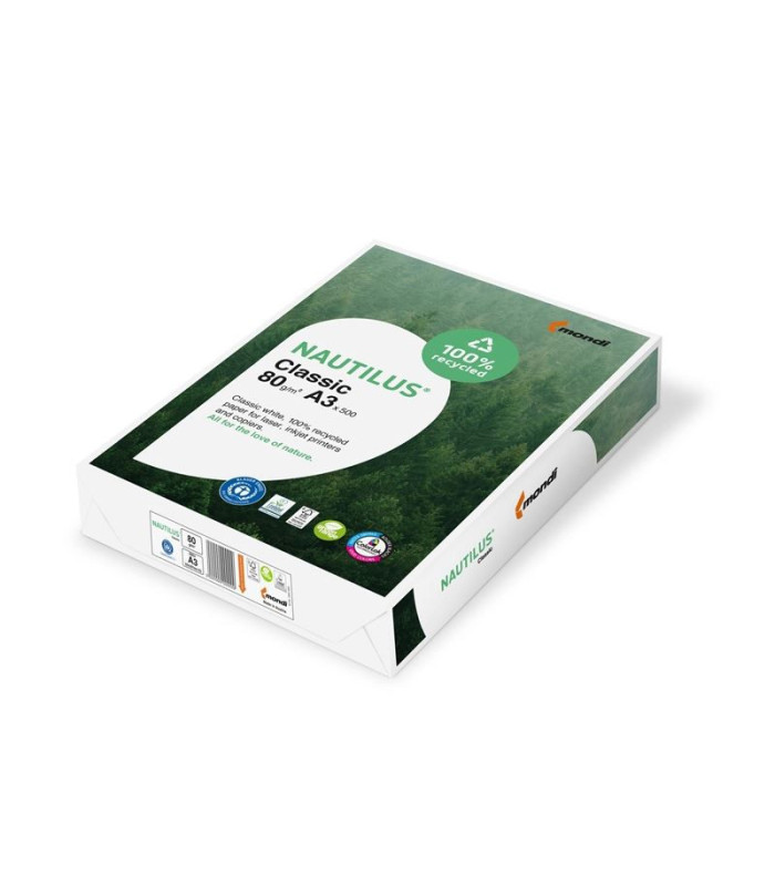 Recyklovaný papír Nautilus Classic A3 - 80 g/m2, CIE 112, 500 listů