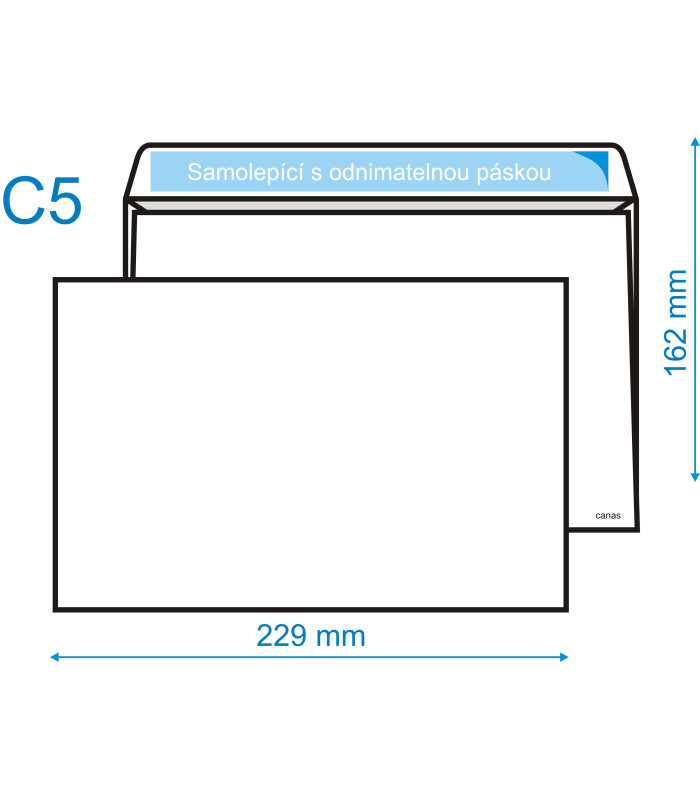 Obálky C5 - s vnitřním tiskem, samolepicí s krycí páskou, 50 ks