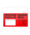 Kapsy na zásilky DL (průvodky) - samolepicí, průhledné s červenou, 250 ks