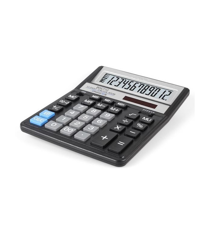 Stolní kalkulačka Rebell BDC712BK BX - 12-míst, nakloněný display, černá