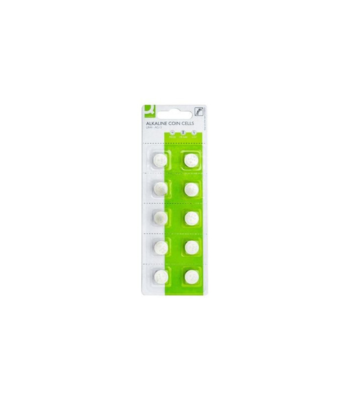 Alkalické knoflíkové baterie Q-Connect - 3V, LR44, AG13, A76, 10 ks