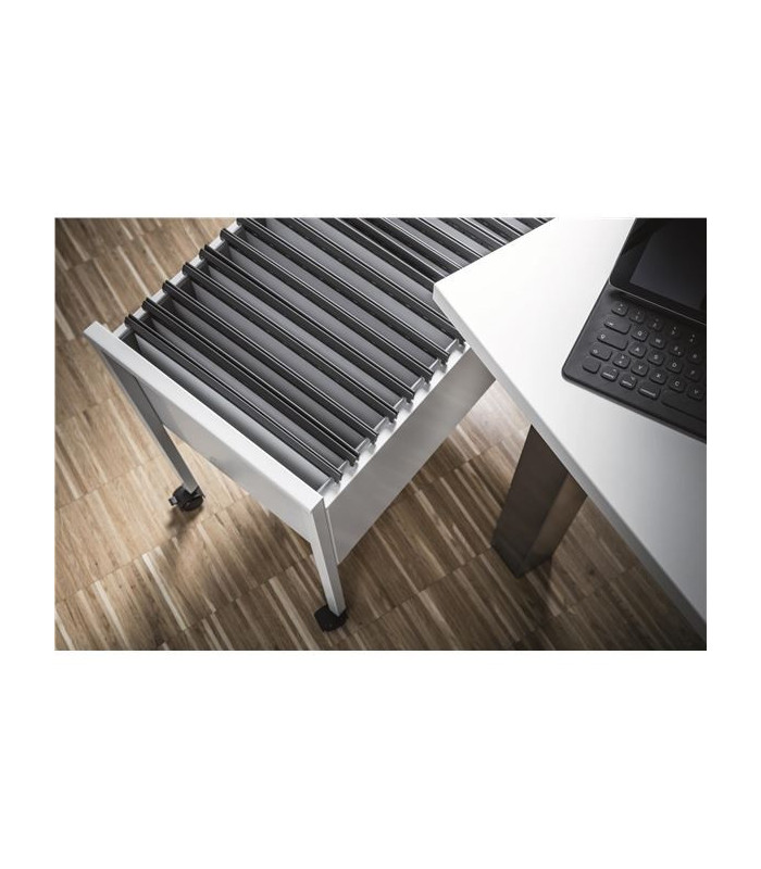 Pojízdný vozík na závěsné desky Durable - kovový, světle šedý