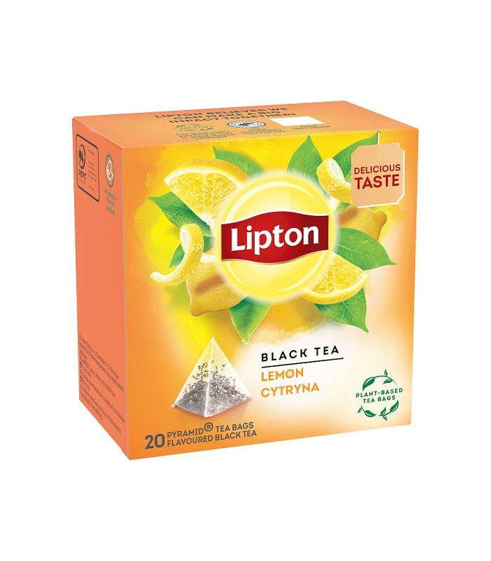 Černý čaj Lipton - s citronem, 20x 1,7 g