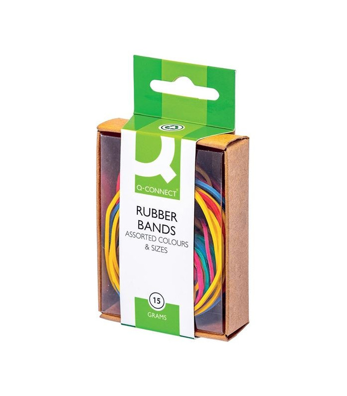 Gumičky Q-Connect - 15 g, mix barev