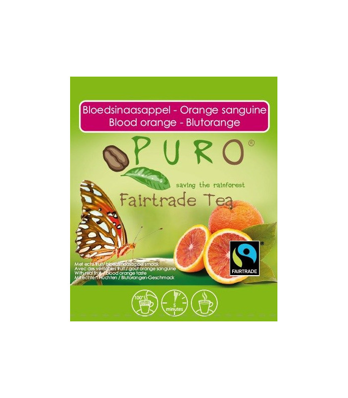 Ovocný čaj Puro - červený pomeranč, Fairtrade, 25x 2 g