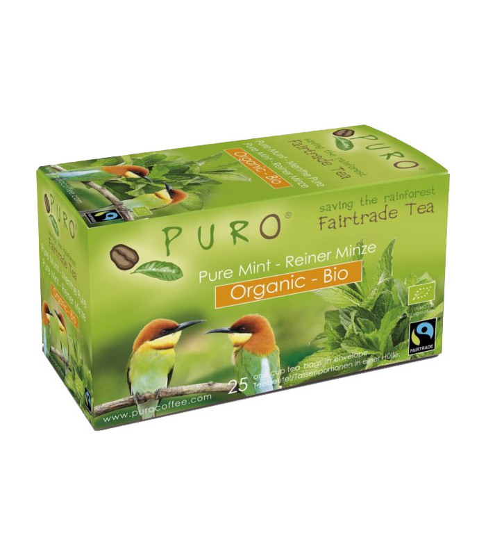 Bylinný čaj Puro - Máta, bio, Fairtrade, 25 x 1,5 g