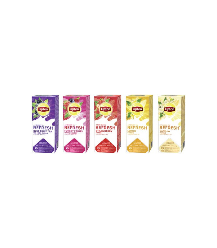 Ovocný čaj Lipton Refresh Jahody, 25 x 1,6 g