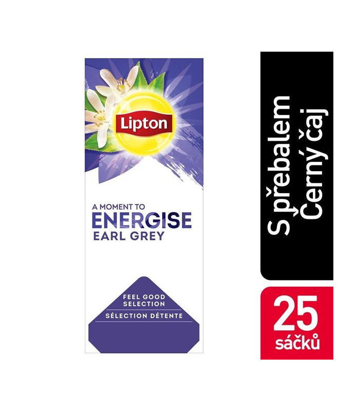 Černý čaj Lipton Energise - Earl grey, 25 x 2 g