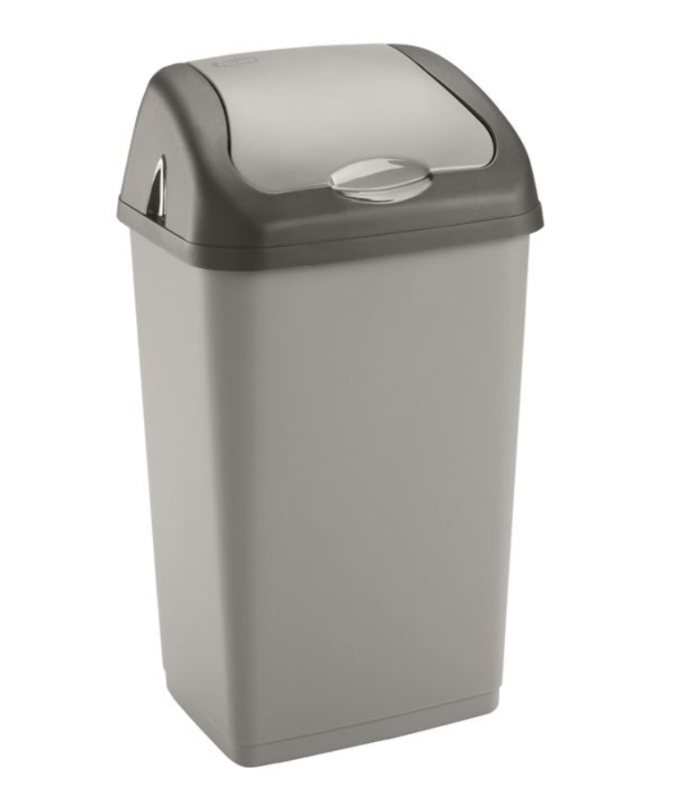 Odpadkový koš Heidrun - výklopný, šedý, 18 l
