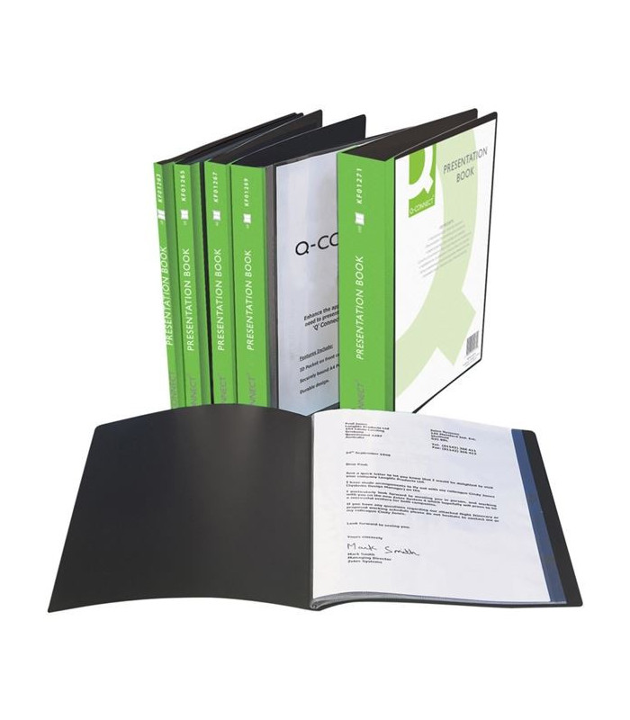 Katalogová kniha Q-Connect A4, 40 kapes, černá