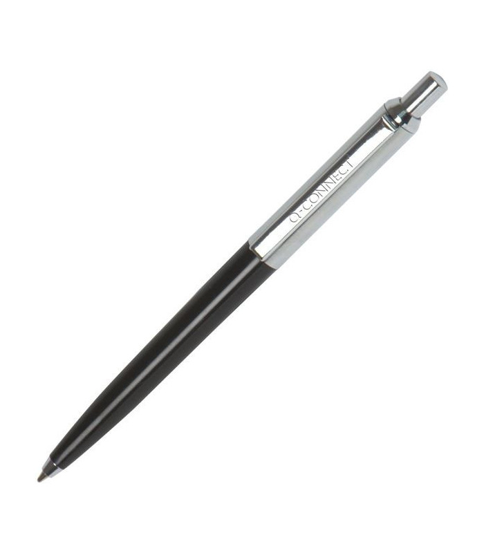 Kuličkové pero Q-Connect - kov/plast, stříbrné, modrá náplň, 0,7 mm
