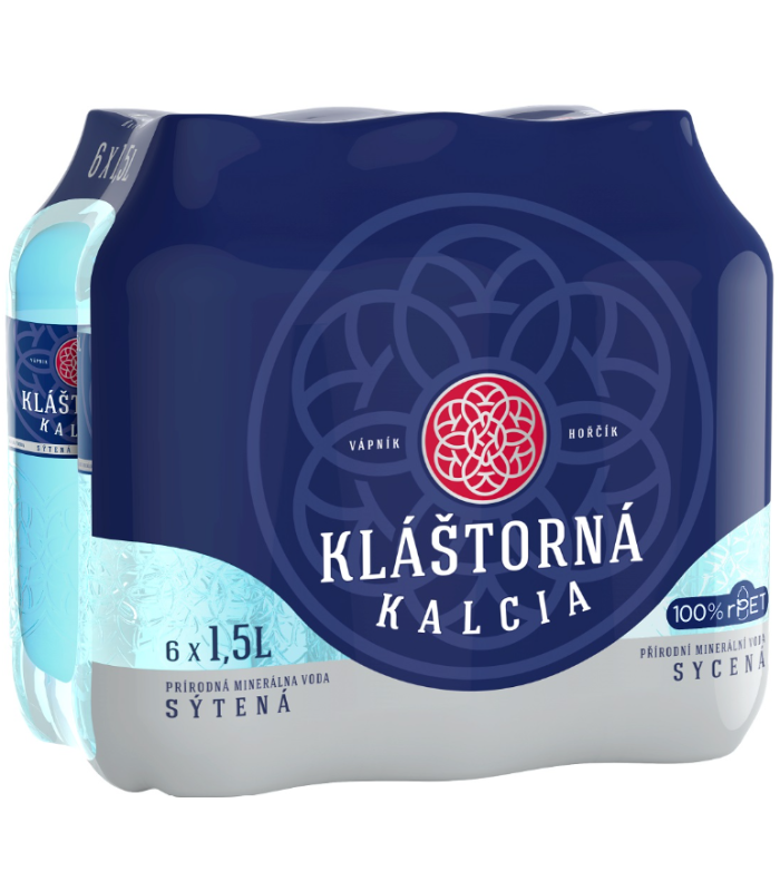 Minerální voda Kláštorná Kalcia - perlivá, 6x 1,5 l