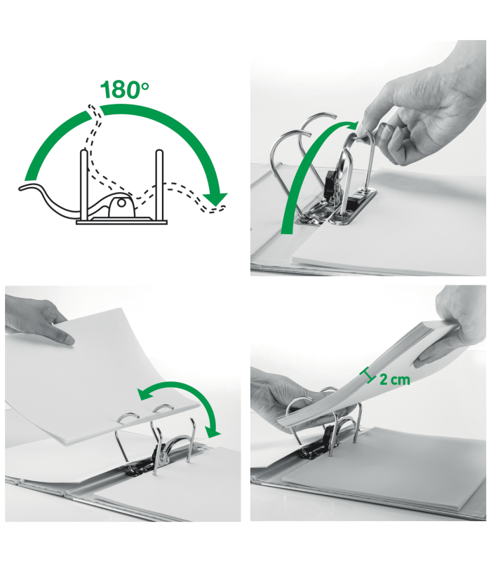 Pákový pořadač Leitz 180° MAXI - A4+, šíře hřbetu 8 cm, červený