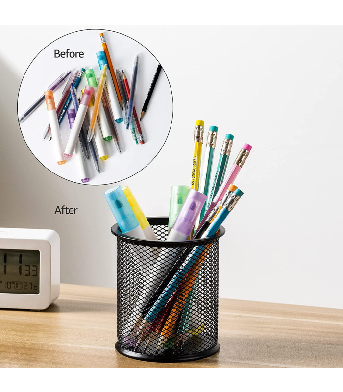 Drátěný kalíšek na tužky - malý, černý